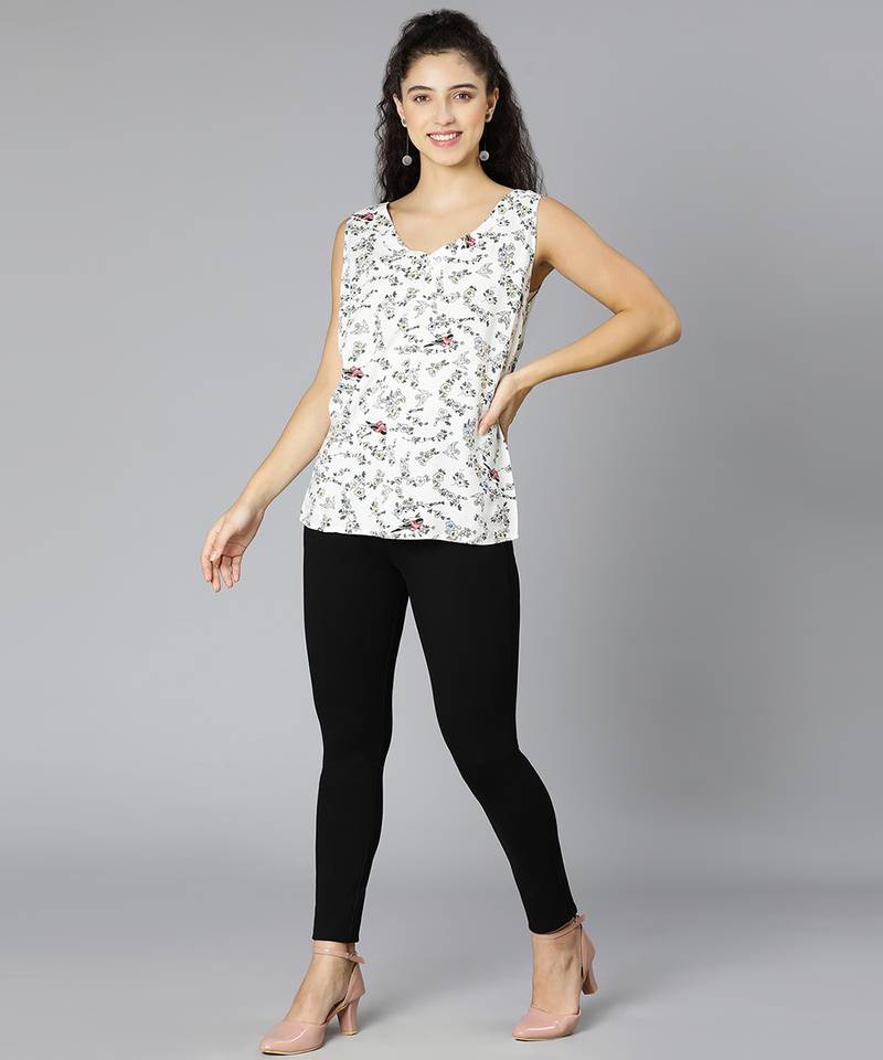 Soffy white Floral print women top