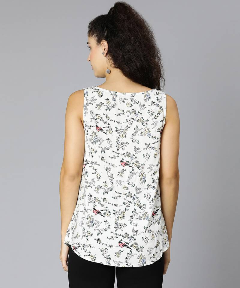Soffy white Floral print women top