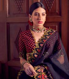 Black Organza Saree With Blouse