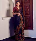 Black Organza Saree With Blouse