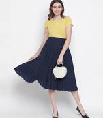 Queen fairy blue color pleated women skirt