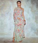 Mint Green Jaal Print Kaftan Set