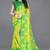 Yellow printed faux georgette saree with blouse