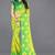 Yellow printed faux georgette saree with blouse