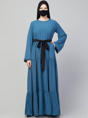 Multi-Tiered Abaya Dress With Belt. 2