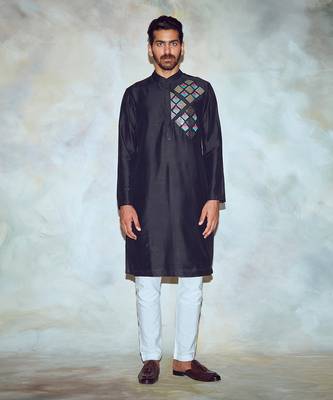 Black Acrylic Kurta 1