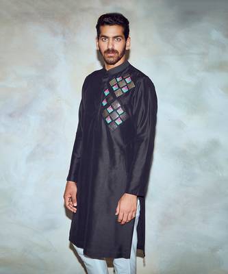 Black Acrylic Kurta 2