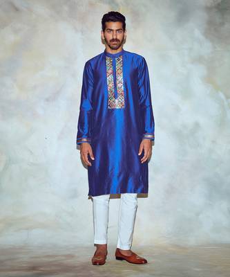 Cobalt Blue Box Kurta 1