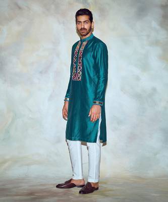 Dark Green Box Kurta 2