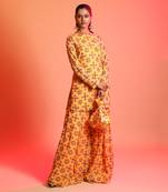 Mustard Sharara Set with Potli bag