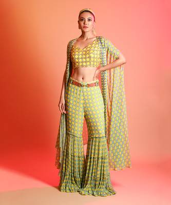 Yellow Sharara Set 1