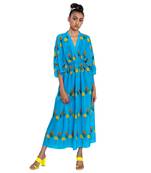 Blue Rose And Tulip Kaftan
