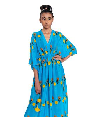 Blue Rose And Tulip Kaftan 4