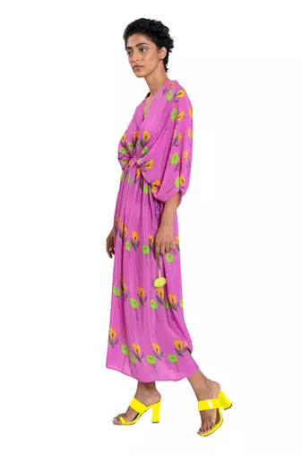 Pink Rose And Tulip Kaftan