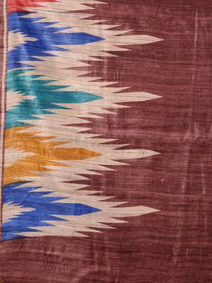 Brown hand woven silk saree with blouse 4