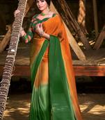 Classic Looking 3D Velvet Print Work Chiffon Sarees with Sequins work on border