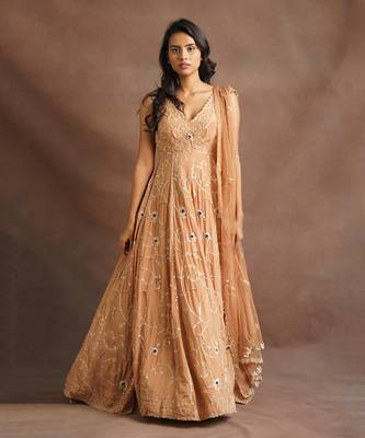 Ivory Anarkali With Dupatta 5