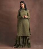 Olive Green Tunic And Palazzo Set
