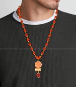 Chatrapati shivaji Maharaj Raj mudra Rudraksha mala pendant chain for men [VFJ1355PG-RUDRA ]