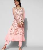 Pink embroidered net salwar
