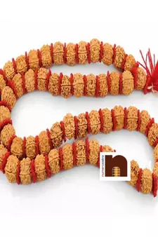  Original 5 Mukhi Rudraksha Kantha Mala Big Beads (54+1=55 Beads)(1 Pc)