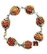 7 Mukhi | Seven Faced Nepali Rudraksha Beads Bracelet In Oxidized White Metal (1 Pc)