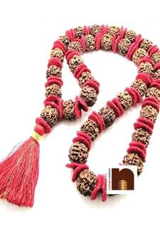 5 Mukhi Rudraksha Kantha Mala Big Beads (32+1=33 Beads)