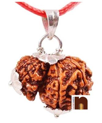 Gauri Shankar Rudraksha Pendant with Lab Certificate (Nepali Bead) (1 Pc) 1