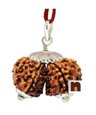 Gauri Shankar Rudraksha Pendant with Lab Certificate (Nepali Bead) (1 Pc) 2