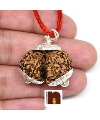Gauri Shankar Rudraksha Pendant with Lab Certificate (Nepali Bead) (1 Pc) 3