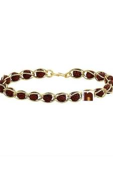 5 Mukhi Rudraksha In Gold Plated Chain Bracelet (1 Pc)