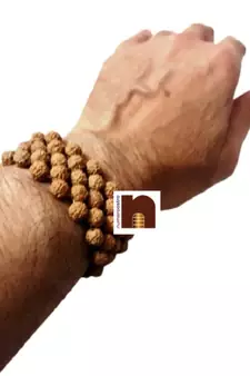 5 Mukhi Rudraksha Beads Bracelet Stretchable (1 Pc)