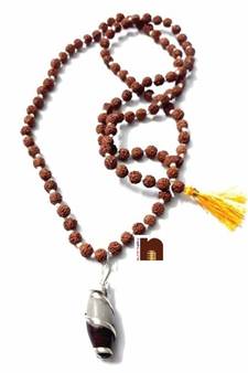 6 M.M.Rudraksha | Rudraksh Mala With Narmada | Narmadeshwar Shivling Pendant (1 Pc)