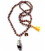 6 M.M.Rudraksha | Rudraksh Mala With Narmada | Narmadeshwar Shivling Pendant (1 Pc)