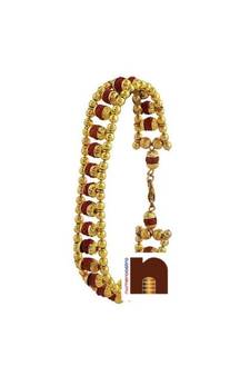 5 Mukhi Rudraksha Bracelet With Designer Gold Plated Caps (1 Pc)