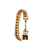 5 Mukhi Rudraksha Bracelet With Designer Gold Plated Caps (1 Pc)