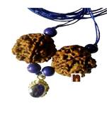 5 Mukhi Rudraksha Beads With Kaka Neeli Gemstone Pendant (1 Pc)