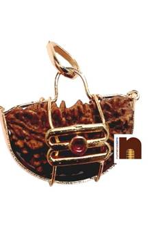 1 Mukhi One Face Rudraksha With Brass Trinetra Pendant (1 Pc)
