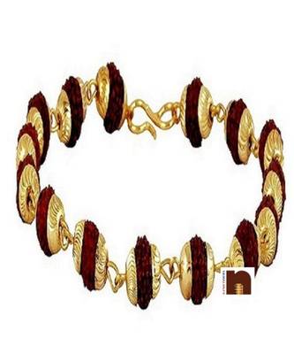 Rudraksha Bracelet With Golden Caps (Small Beads) (1 Pc) 2