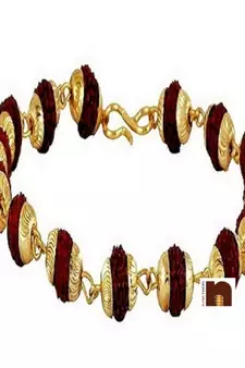 Rudraksha Bracelet With Golden Caps (Small Beads) (1 Pc)