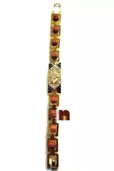  Stone Studded Om In Gold Plated Metal (1 Pc)
