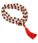 Rudraksha Crystal Sphatik Premium Quality Mala (8 MM Beads)(109 Beads) (1 Pc)