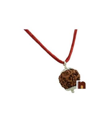 5 Mukhi Ruraksha Pendant In White Metal (1 Pc) 1