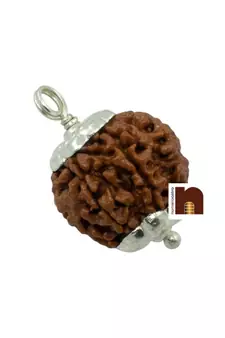 5 Mukhi Ruraksha Pendant In White Metal (1 Pc)