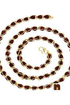Rudraksha Mala With Gold Plated Chain (1 Pc)