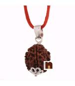 3 Mukhi Rudraksha | Three Faced Rudraksha Pendant With Lab Certificate (White Metal Pendant) (1 Pc)