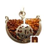 1 Mukhi Rudraksh | One Faced Rudraksha Om Pendant With Lab Certificate (White Metal Pendant) (1 Pc)