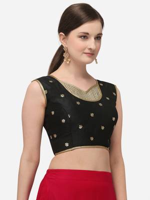 Phantom Silk Work  Black Blouse With V Neck  Bl 20083 Black   3