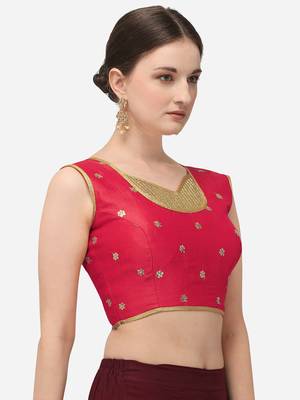 Phantom Silk Work Light Pink Blouse With V Neck  (BL 20083 LightPink) 3