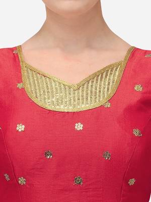Phantom Silk Work Light Pink Blouse With V Neck  (BL 20083 LightPink) 4